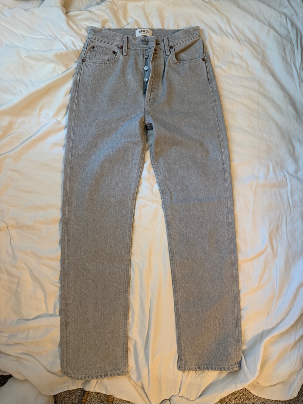 Agolde Light Gray High-Rise Jeans